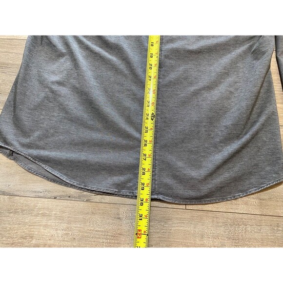 Lululemon Commission Mens M Charcoal Button Up Long Sleeve Stretch Casual Shirt - Picture 4 of 8